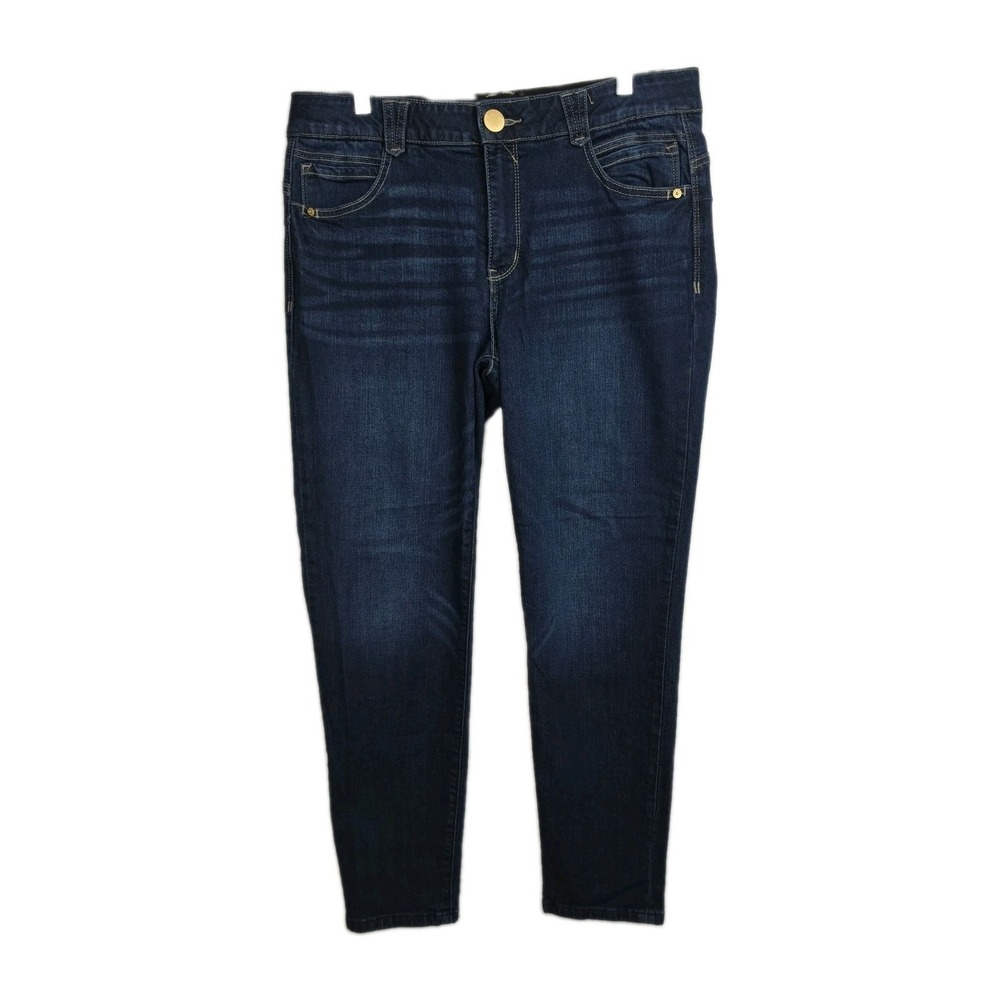 Democracy "Ab"solution Cropped‎ Skinny Jeans Women's 12 Dark Blue Stretch Waist